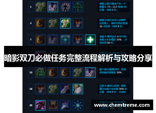 暗影双刀必做任务完整流程解析与攻略分享